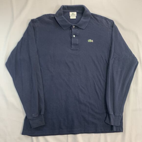Lacoste Navy Blue Long Sleeve Polo Shirt Mens Size Fr 6 XL - Picture 1 of 8